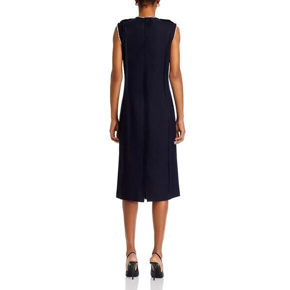 Jason Wu Collection Floral Embroidered MIDI Dress, Navy, Size 4 0126 - Picture 4 of 5